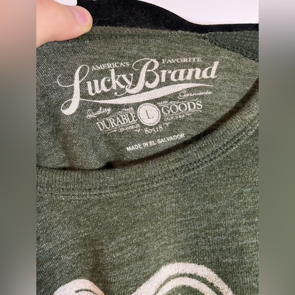 LUCKY BRAND Official Men's Long Sleeve Thermal Sleeve Logo T-Shirt Size Large - Picture 8 of 8